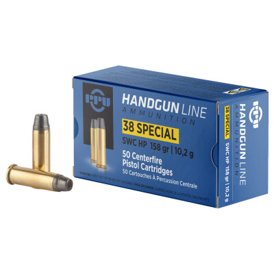 PPU .38 Special 158 Grain SWCHP Ammunition 50 Rounds