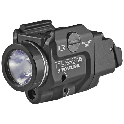 Streamlight TLR-8 A Compact Handgun Rail 500 Lumen Light/Red Laser Combo Ambi Rear Switch CR123A Aluminum Black