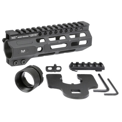 Midwest Industries AR-15 Combat 6" One Piece Free Float M-LOK Hand Guard 6061 Aluminum Hard Coat Anodized Matte Black