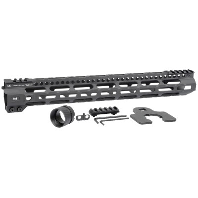 Midwest Industries AR-15 Combat Lightweight 15" One Piece Free Float M-LOK Hand Guard 6061 Aluminum Hard Coat Anodized Matte Black