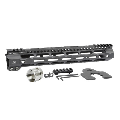 Midwest Industries AR-15 Ultra Lightweight 12.625" One Piece Free Float M-LOK Hand Guard 6061 Aluminum Hard Coat Anodized Matte Black