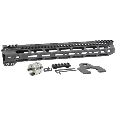 Midwest Industries AR-15 Ultra Lightweight 14" One Piece Free Float M-LOK Hand Guard 6061 Aluminum Hard Coat Anodized Matte Black