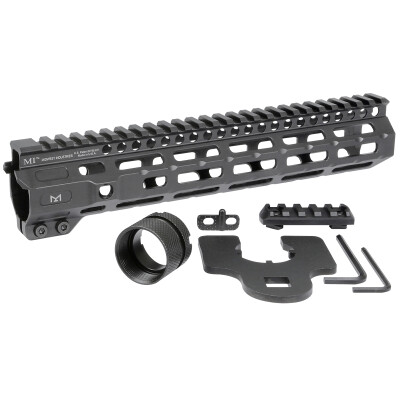 Midwest Industries AR-15 Combat 10.50" One Piece Free Float M-LOK Hand Guard 6061 Aluminum Hard Coat Anodized Matte Black