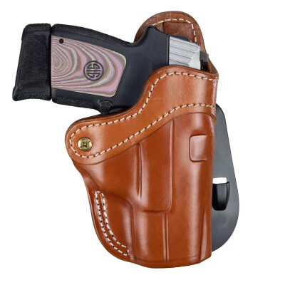 1791 Gunleather Optic Ready Open Top Multi-Fit 2.1 OWB Paddle Holster for Sub Compact/Compact/Full Size Semi Auto Models Right Hand Draw Leather Classic Brown