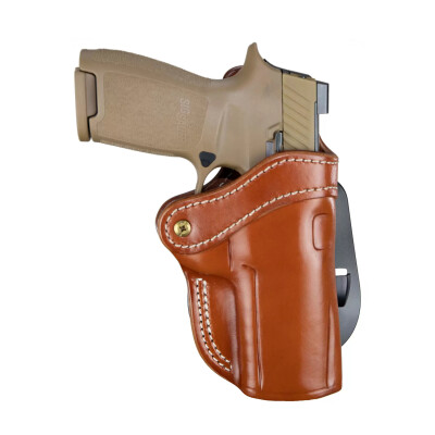 1791 Gunleather Optic Ready Open Top Multi-Fit 2.4 OWB Paddle Holster for Full Size Large Frame Semi Auto Models Right Hand Draw Leather Classic Brown
