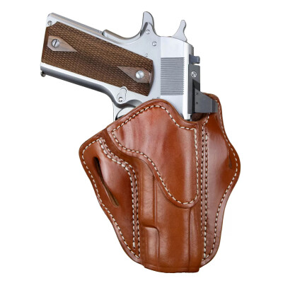 1791 Gunleather Optics Ready Open Top Multi-Fit OWB Belt Holster for Full Size 1911 Semi Auto Models Right Hand Draw Leather Classic Brown