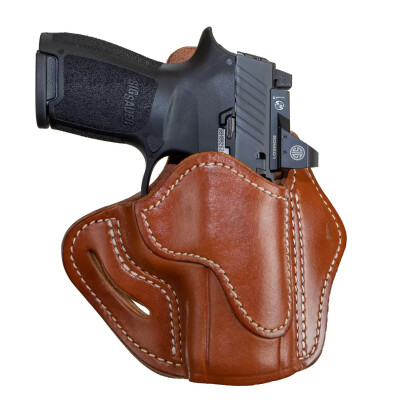 1791 Gunleather Optic Ready Open Top Multi-Fit 2.4s OWB Belt Holster for FN 509/SIG P229/P228 Semi Auto Models Right Hand Draw Leather Classic Brown