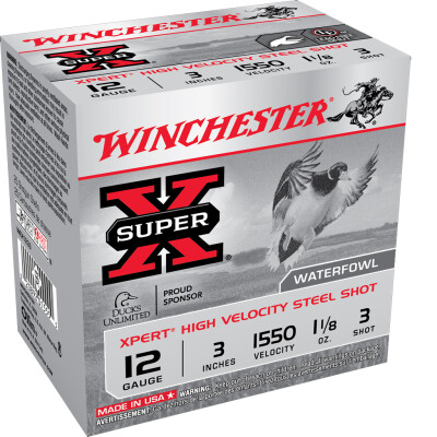 Winchester Super-X Xpert High Velocity 12 Gauge Ammunition 100 Rounds 3" #3 Steel 1-1/8oz