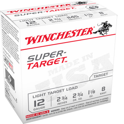Winchester Super-Target Light Target 12 Gauge Ammunition 100 Rounds 2-3/4" #8 Lead 1-1/8 oz
