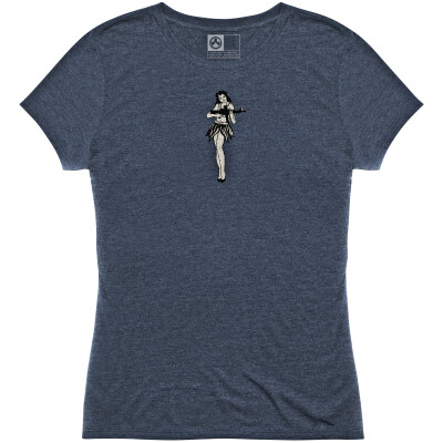 Magpul Women's Hula Girl Tri-Blend T-Shirt Small Polyester/Cotton/Rayon Navy