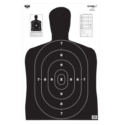 Birchwood Casey Eze-Scorer B-27 Paper Target 23"x35" Black 100 Pack