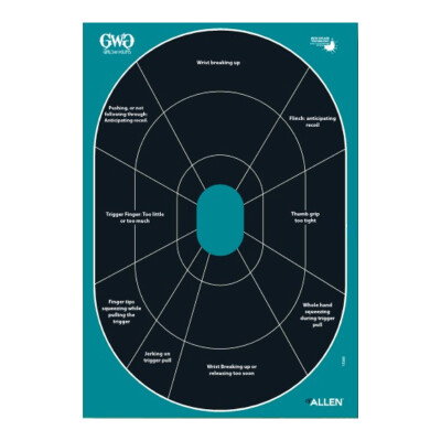 Allen GWG Splash Handgun Trainer Target 12" x 17.25" Black/Indigo 5 Pack