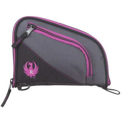Allen Company Ruger Tuscon Women's Handgun Case 8" Soft Case Black/Grey/Orchid 600D Nylon with Ruger Logo