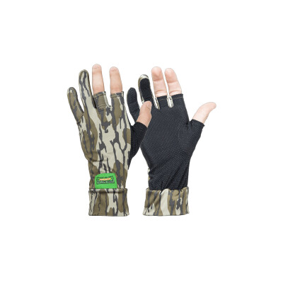 Primos Stretch Fit Fingerless Gloves One Size Fits Most Mossy Oak Bottomland 1 Pair