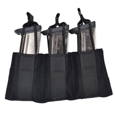 TAC SHIELD Triple Speed Load Pistol Mag Pouch MOLLE Black