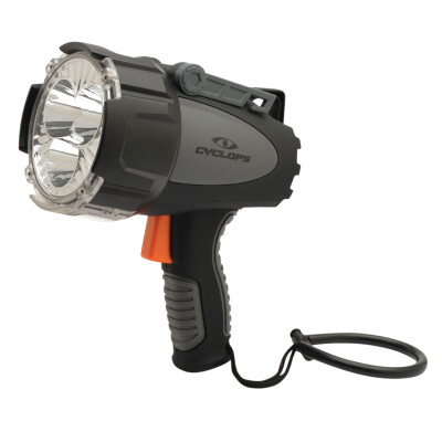 Cyclops Revo 6000 Cree LED Black Gray Rechargeable Lithium Spot Light 6000 Lumens. Red Lens Included.