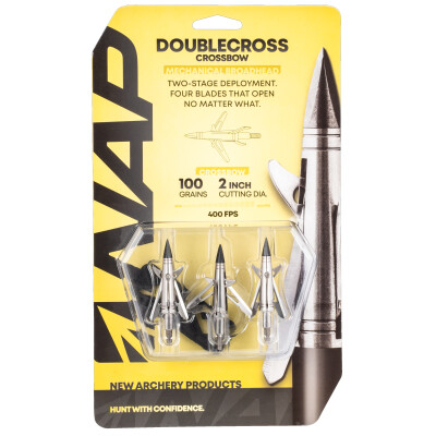 New Archery Products Spitfire Doublecross X-Bow 100 Grain Broadhead 3 Pack