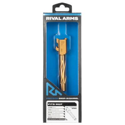 Rival Arms Barrel for S&W M&P 1.0 Full Size Models 9mm Luger Fluted/Non-Threaded 416R Stainless Steel PVD Coating Bronze Finish