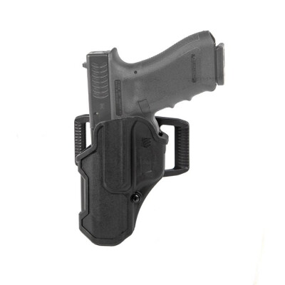 BLACKHAWK! T-Series LVL 2 Compact Belt Holster for Glock 17/22/31 Left Hand Black