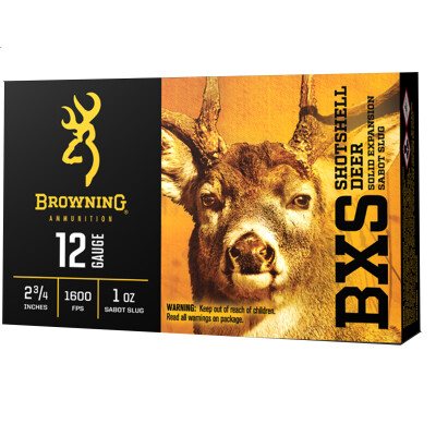 Browning BXS 12 Gauge Ammunition 5 Round Box 2-3/4" BXS 1 oz Solid Copper Sabot Slug 1600 fps