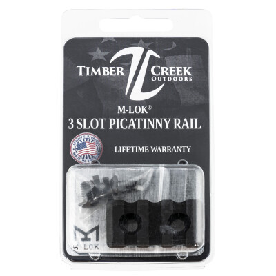 Timber Creek Outdoors M-LOK 3 Slot Picatinny Rail Black Anodized M 3S PR BL