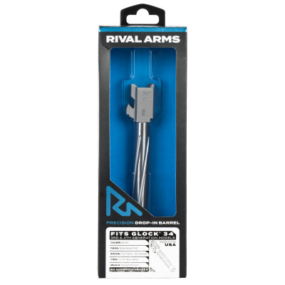 Rival Arms Barrel for Glock 34 Gen 3/4 Models 9mm Luger Fluted 416R Stainless Steel PVD Coating Natural Finish
