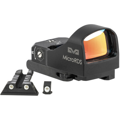 Meprolight MicroRDS Red Dot Sight with QD Adapter & Backup Sights For Glock