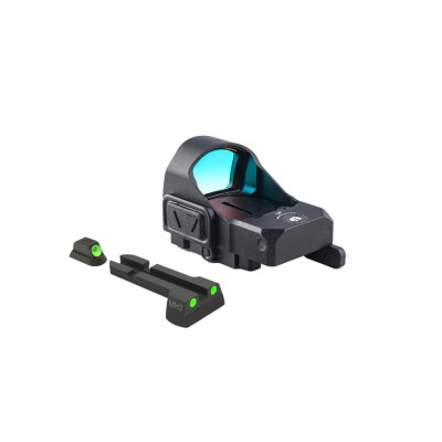 Meprolight MicroRDS Red Dot Micro Sight With CZ 75 Quick Detach Adapter and Backup Sights Black ML880501