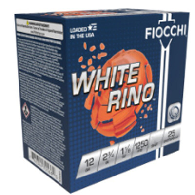 Fiocchi Exacta Target White Rino 12 Gauge Ammunition 25 Rounds 2-3/4" #8 Lead 1-1/8oz