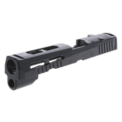 Rival Arms Optic Ready Slide for SIG Sauer P320 Full Size Frames Docter Optic Cut CNC Machined 416 Stainless Steel Billet QPQ Black Finish