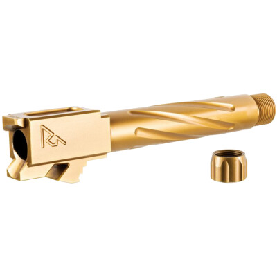 Rival Arms Barrel for Glock 17 Gen 3/4 9mm Luger Fluted/Threaded PVD Gold