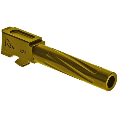 Rival Arms Barrel for Glock 19 Gen 5 9mm Luger Fluted 416R Stainless Steel PVD Gold Finish