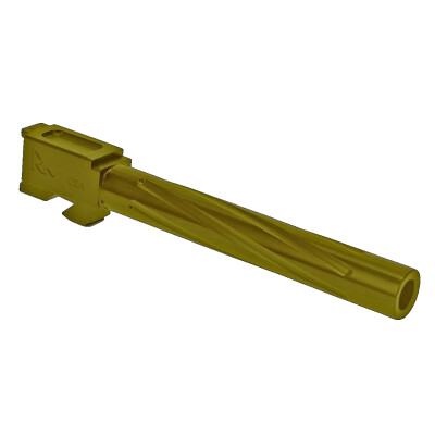 Rival Arms Barrel for Glock 34 Gen 3/Gen 4 9mm Luger Fluted 416R Stainless Steel PVD Gold Finish