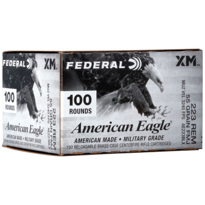 Federal American Eagle .223 Rem Ammunition 100 Rounds 55 Grain