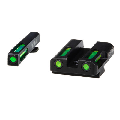HIVIZ Litewave H3 Tritium/Litepipe fits Glock 9mm/.40S&W/.357SIG Models Green Front Sight with Orange Front Ring/Green Rear Sight Steel Housing Matte Black