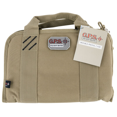 G*Outdoors G.P.S. Double Pistol Case with Mag Storage and Dump Cup, Tan