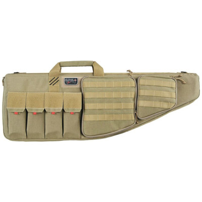 G-Outdoors G.P.S. Tactical Rifle Case 35" With External Handgun Case 1000 Denier Heavy Duty Material DuPoint Teflon Coated Tan Finish