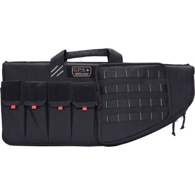 G-Outdoors G.P.S. Tactical Rifle Case 42" With External Handgun Case 1000 Denier Heavy Duty Material DuPoint Teflon Coated Black Finish