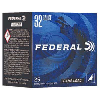 Federal Game Load 32 Gauge Ammunition 25 Rounds 2-1/2" #8 Lead