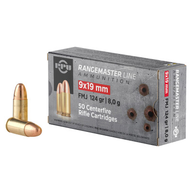 PPU Rangemaster 9mm Ammo 1000 Rounds 124 Grain FMJ