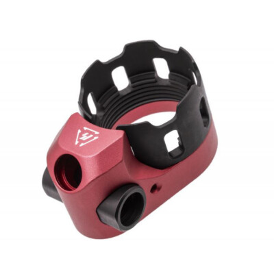 Strike Industries TRIBUS Enhanced Castle Nut & Extended End Plate Red SI-AR-TRIBUS-RED
