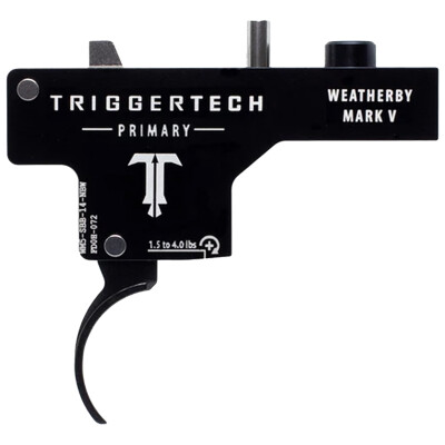 TriggerTech Weatherby Mark V Primary Adjustable Single-Stage Drop-In Curved Trigger 1.5 lb to 4.0 lbs Black PVD Finish
