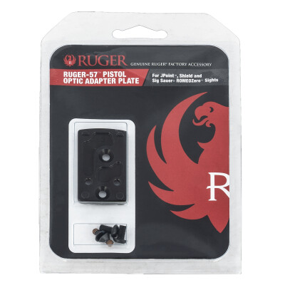 Ruger Shield RMS/SIG Romeo/J-Point Optic Adapter Plate for Ruger-57 Pistols Aluminum Matte Black