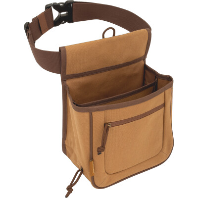 Allen Rival Double Compartment Shell Bag With Belt Sporting Clay Ammo Holder Canvas Tan
