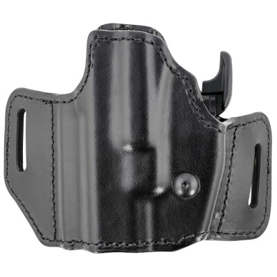 Bianchi 126GLS Assent Holster fits CZ P-09 and Similar Left Hand Belt Slide Plain Leather with Laminate Liner Black