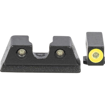 Meprolight Hyper-Bright Tritium Day and Night Sight for Glock 42/43/43x/48 Phosphorescent Yellow Ring Front and Green Rear Sight