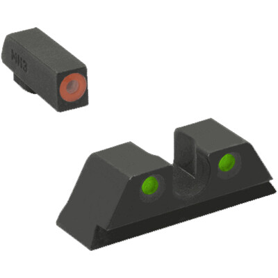 Meprolight Hyper-Bright Tritium Day and Night Sight Front Phosphorescent Yellow Ring/Rear Green for Taurus G3C Pistols
