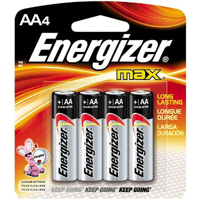 Energizer Max AA Alkaline Batteries 4 Pack