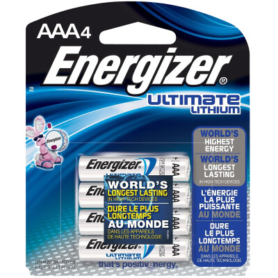 Energizer Ultimate Lithium AAA Batteries Lithium Batteries 4 Per Pack