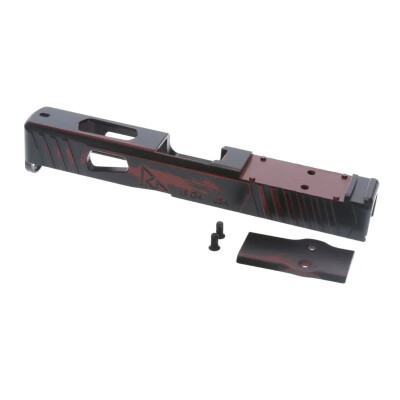 Rival Arms Faction Series Slide for Glock 19 Gen 4 Frames Docter Optic Cut CNC Machined 17-4PH Stainless Steel Billet Ready Red Finish